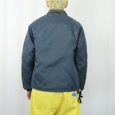 画像3: 60〜70's Horizon Sportswear, Inc. USA製 キルティングライナー×ワッペン付き ナイロンレーシングジャケット NAVY M (3)