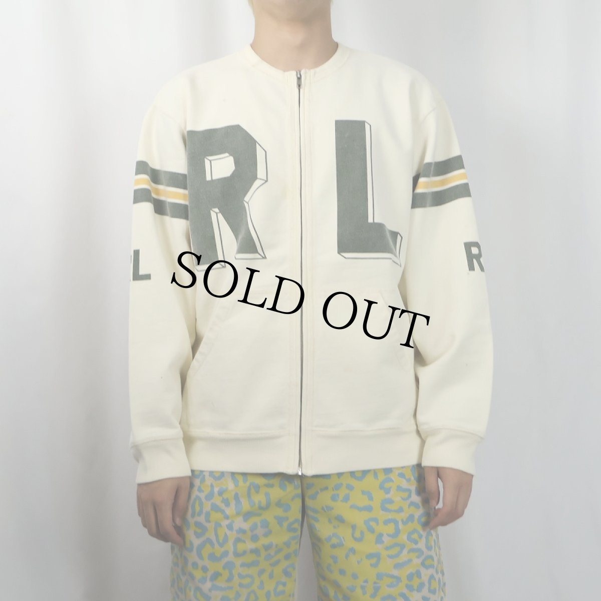 画像2: POLO JEANS CO. Ralph Lauren "RL" スウェットジップカーディガン M (2)