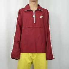 画像2: 80's NIKE 紺タグ サイドライン ナイロンプルオーバージャケット XL (2)