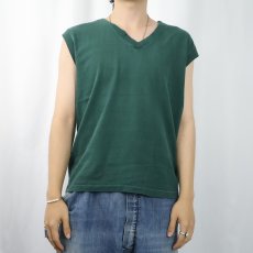 画像2: 60〜70's PENNEY'S TOWNCRAFT Vネック 無地ノースリーブTシャツ L (2)
