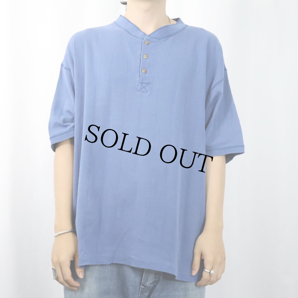 画像2: 80〜90's Eddie Bauer USA製 ヘンリーネックTシャツ L (2)
