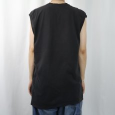 画像3: 90's USA製 ノースリーブ 無地ポケットTシャツ BLACK XL (3)