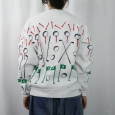 画像3: 90's MICHIGAN RAG CO. USA製 ゴルフ柄 スウェット L (3)