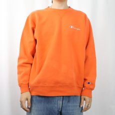 画像2: 80〜90's Champion 青刺繍タグ 中期 USA製 ロゴ刺繍 前Vスウェット XL (2)
