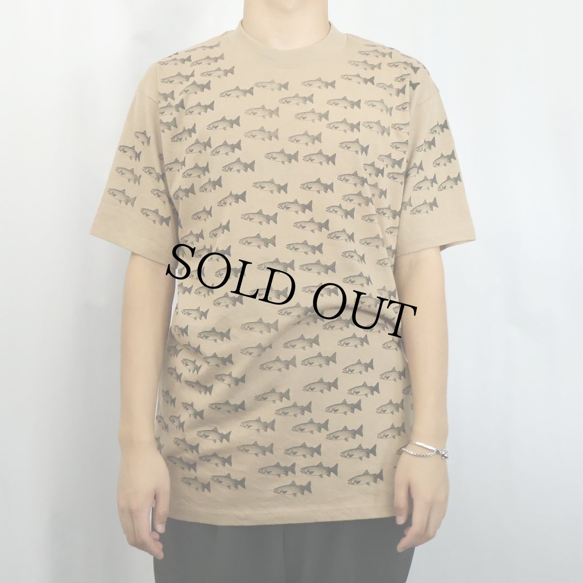 画像2: 90's rel-e-vant products USA製 魚柄 マルチプリントTシャツ L (2)