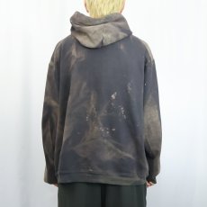 画像3: LAPCO FR ブリーチ加工 スウェットフーディー NAVY (3)