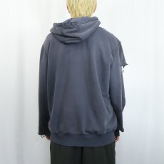 画像3: Carhartt ハーフジップ フェードスウェットフーディー NAVY (3)