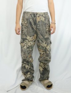 画像2: 90's JERZEES OUTDOORS USA製 "MOSSY OAK" リアルツリーカモ柄 スウェットカーゴパンツ XL (2)