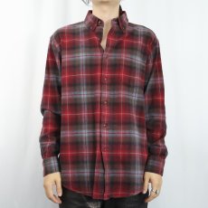 画像2: PENDLETON "MASON" オンブレーチェック柄 コットンボタンダウンシャツ M (2)