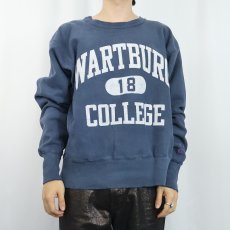 画像2: 90's Champipon 青刺繍タグ 後期 "WARTBURG COLLEGE" プリントスウェット NAVY L (2)