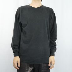 画像2: 90's〜 RUSSELL ATHLETIC 無地ロンT BLACK M (2)