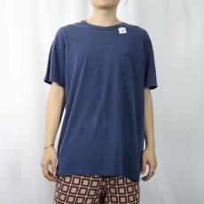 画像2: 90's Hanes 無地ポケットTシャツ NAVY XL (2)