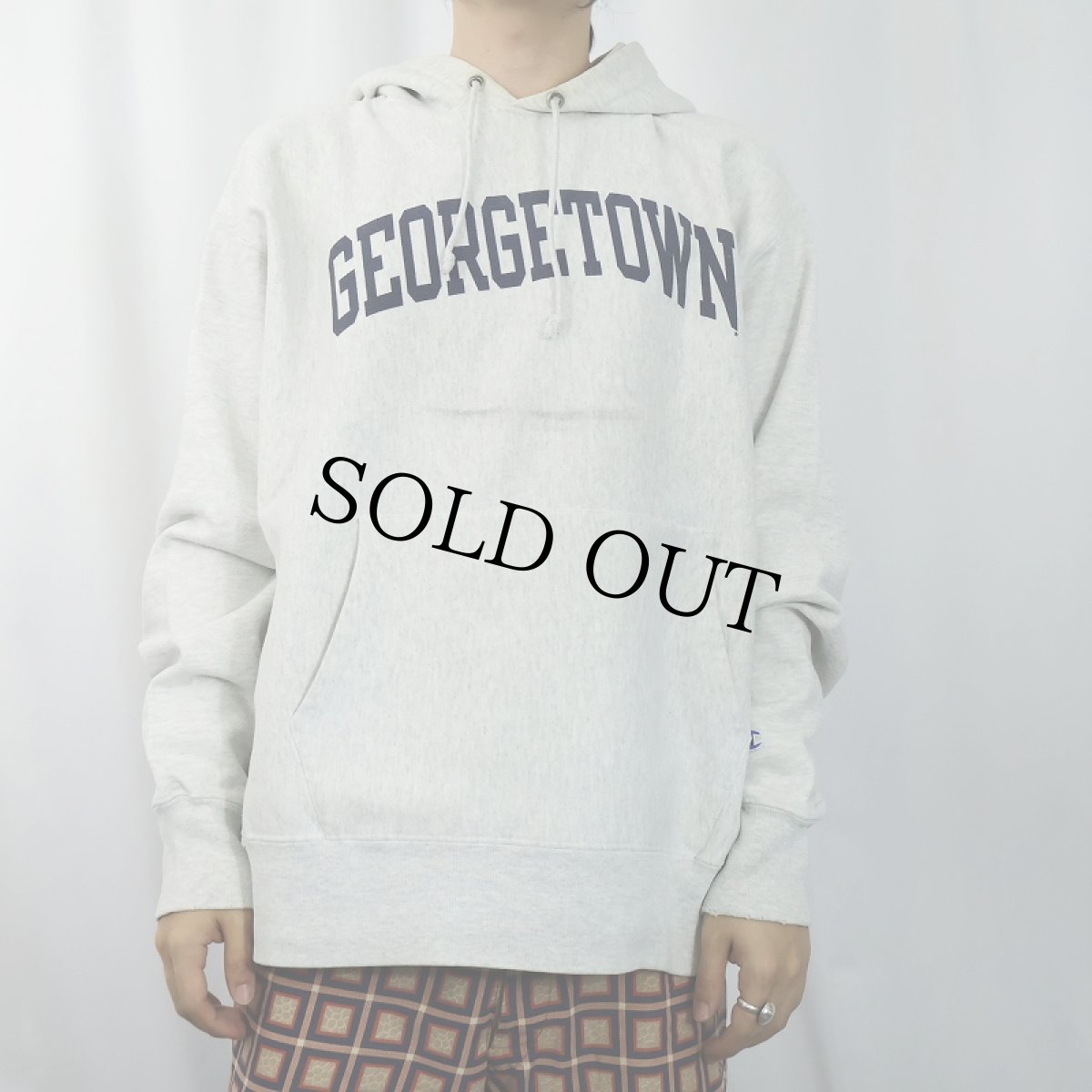 画像2: Champion REVERSE WEAVE "GEORGETOWN" プリントスウェットフーディー L (2)