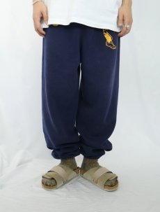 画像2: 90's RUSSELL ATHLETIC USA製 "L.J.H.S." ウイングフット プリントスウェットパンツ NAVY XL (2)