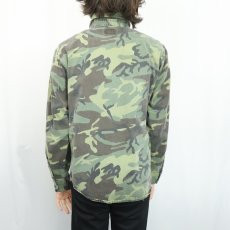 画像3: 70〜80's FIVE BROTHER USA製 ウッドランドカモ柄 ライトネルシャツ M (3)