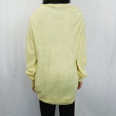 画像3: 80〜90's IZOD LACOSTE USA製 ロゴ刺繍 アクリルニットカーディガン L (3)