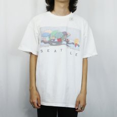 画像2: BETH HENDRICKSON LOGAN "SMILE AT THE RAIN SEATTLE" アートプリントTシャツ XL (2)