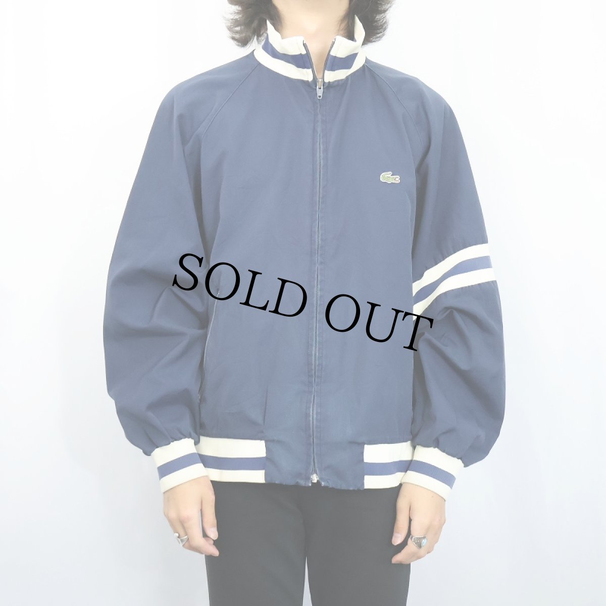 画像2: 70〜80's IZOD LACOSTE USA製 コットンジップジャケット NAVY (2)