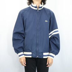 画像2: 70〜80's IZOD LACOSTE USA製 コットンジップジャケット NAVY  (2)