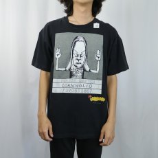画像2: 90's BEAVIS AND BUTT-HEAD "CORNHOLIO" テレビアニメプリントTシャツ BLACK (2)