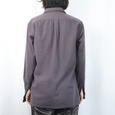 画像3: 70〜80's Yves Saint-Laurent ウール×ポリエステルシャツ M (3)