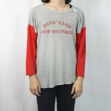 画像2: 〜70's "BOYS' CLUB NEW BRITAIN" 染み込みプリント ベースボールTシャツ (2)