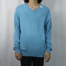 画像2: Feine Cashmere Vネック カシミアニットセーター L (2)