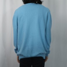 画像3: Feine Cashmere Vネック カシミアニットセーター L (3)