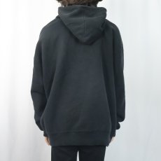 画像3: 90's NIKE 銀タグ USA製 ロゴ刺繍 スウェットフーディー BLACK XXL (3)