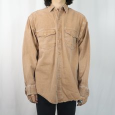 画像2: 80〜90's Eddie Bauer USA製 "Elkhorn Twill" コットンツイルワークシャツ M (2)