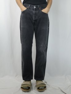 画像2: 2000's Levi's 501 USA製 "サルファブラック" ブラックデニムパンツ W29 (2)