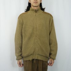 画像2: ORVIS 切り替えデザイン コットンニットジップジャケット L (2)