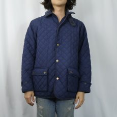 画像2: 90's〜 POLO Ralph Lauren チンスト付き 中綿入りキルティングジャケット NAVY (2)