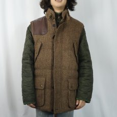 画像2: 90's POLO Ralph Lauren ヘリンボーン柄 ショルダーパッチ付き ダウンベスト L (2)