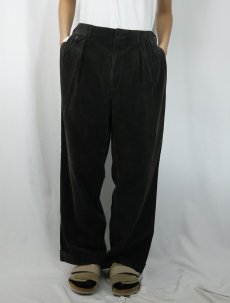 画像2: 80's POLO Ralph Lauren USA製 2タックコーデュロイパンツ DARK BROWN W37 (2)