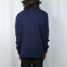 画像3: POLO Ralph Lauren ロゴ刺繍 コットンニットセーター NAVY L (3)
