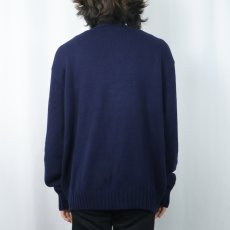 画像3: POLO Ralph Lauren ロゴ刺繍 コットンニットセーター NAVY XL (3)
