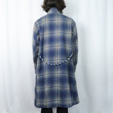 画像3: 60's Marquis ENGLAND製 オンブレーチェック柄 ウールブランケットガウン (3)