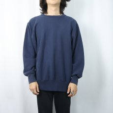 画像2: 80's LANDS'END by Champion REVERSE WEAVE USA製 目無し 無地スウェット NAVY L (2)