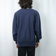 画像3: 80's LANDS'END by Champion REVERSE WEAVE USA製 目無し 無地スウェット NAVY L (3)