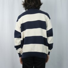 画像3: 90〜2000's Croft & barrow ボーダー柄 コットンニットセーター L (3)