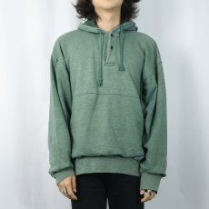 画像2: 90〜2000's NORTHWEST TERRITORY 裏サーマル ヘンリーネックスウェットフーディー M (2)