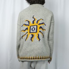 画像3: UNKNOWN 太陽モチーフ ロールネックウールニットセーター (3)