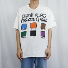 画像2: 90's STREET BUZZ USA製 "FLASHCARD CLASSICS" イラストプリントTシャツ SIZE3 (2)