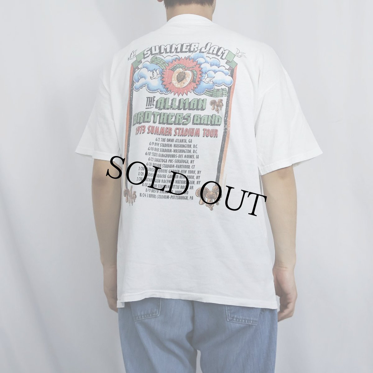 画像3: ALLMAN BROTHERS BAND "1973 SUMMER STADIUM TOUR" ブルースロックバンドツアープリントTシャツ (3)