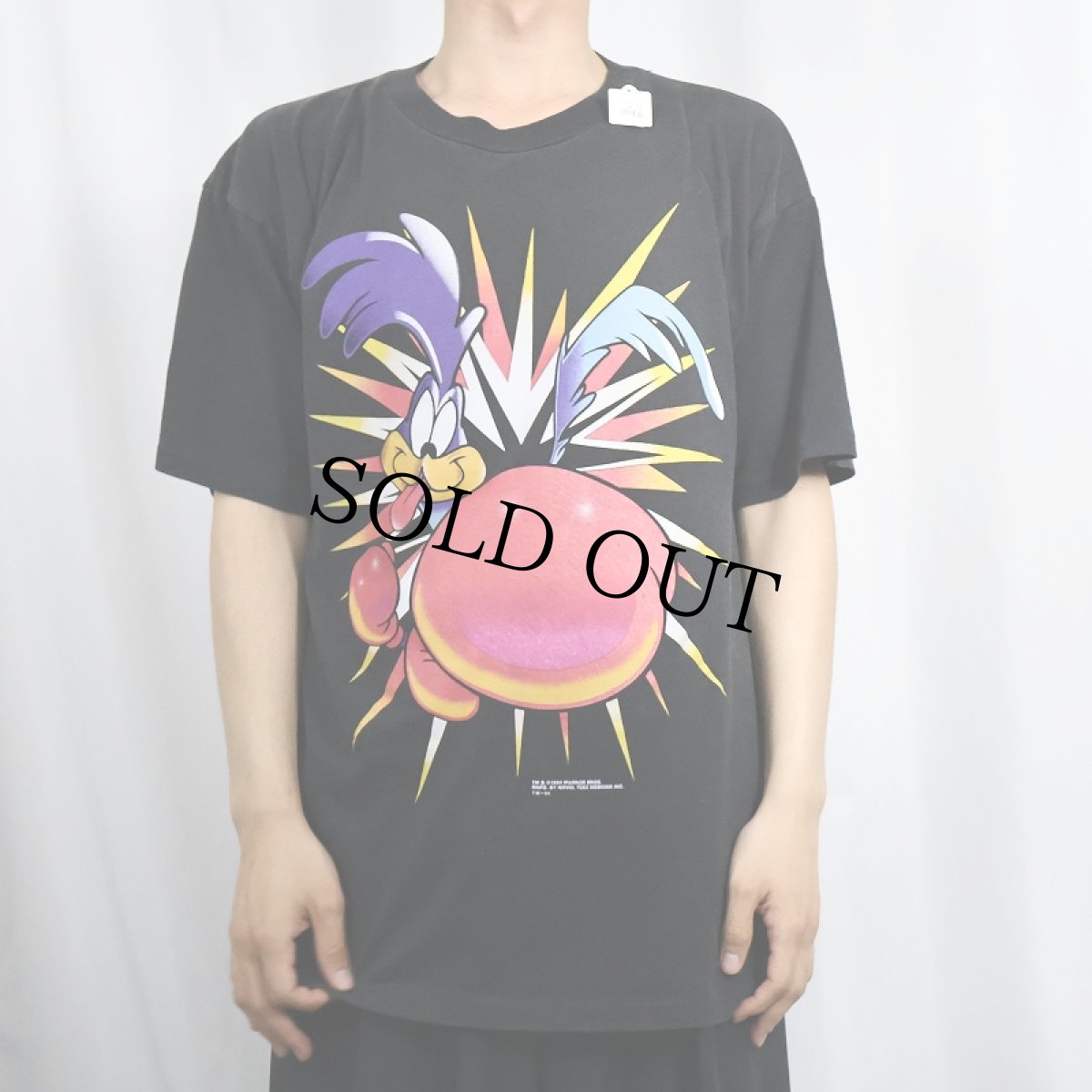画像2: 90's LOONEY TUNES "Road Runner" キャラクタープリントTシャツ BLACK XL (2)