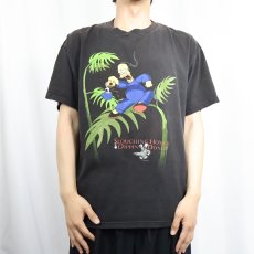 画像2: 90〜2000's THE SIMPSONS USA製 "SLOUCHING HOMER..." キャラクタープリントTシャツ BLACK L (2)