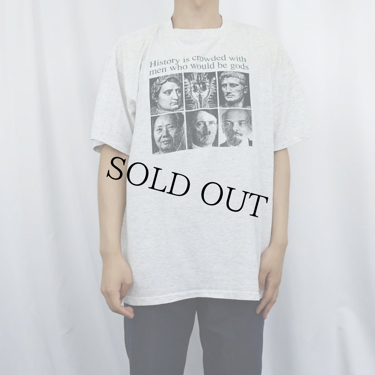 画像2: 90's WHITMAN COLLEGE IVCF USA製 ”History is crowded〜" 偉人プリントTシャツ XL (2)