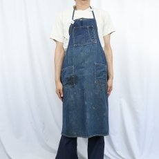 画像2: VINTAGE 耳付き デニムエプロン  (2)
