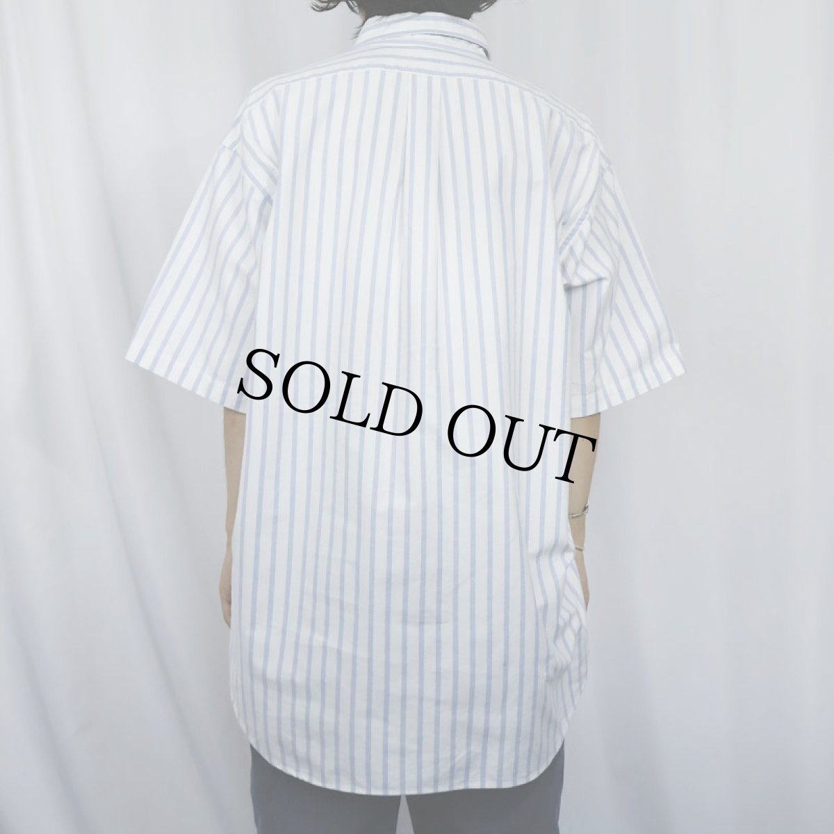 画像3: Ralph Lauren ストライプ柄 コットンボタンダウンシャツ L (3)